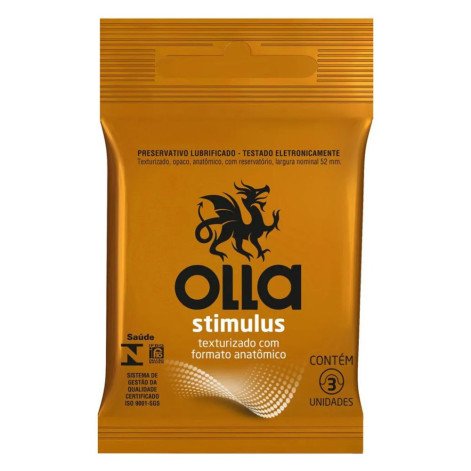 Camisinha Olla Lub Stimulus Com 3 Unidades