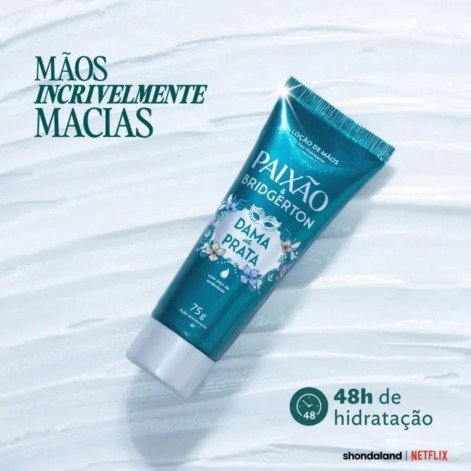 Loção Hidratante de Mãos Paixão & Bridgerton Dama de Prata com Ação Desodorante 75g