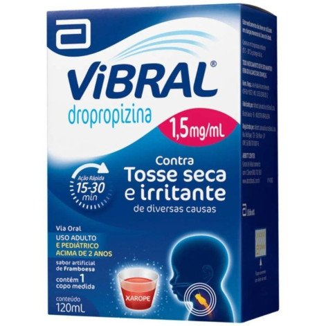 Vibral Pediátrico 1,5mg/ml Sabor Framboesa Xarope 120ml