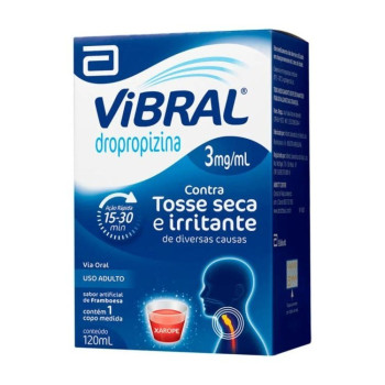 Vibral 3mg/ml Sabor Framboesa Xarope Adulto 120ml