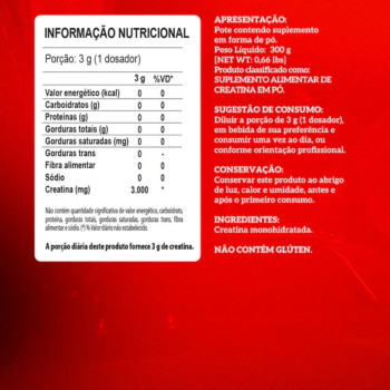 Creatina Monohidratada Powder Hardcore 300g Integralmedica