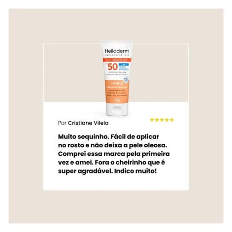 Protetor Solar Facial Helioderm FPS50 Com Cor 50g