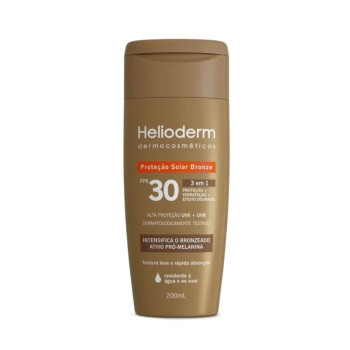 Protetor Solar Bronze Helioderm 3 Em 1 Fps30 Efeitou Dourado 200ml