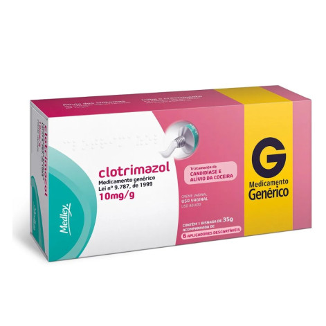 Genérico Clotrimazol Creme Vag 1% C/35 G + Aplic