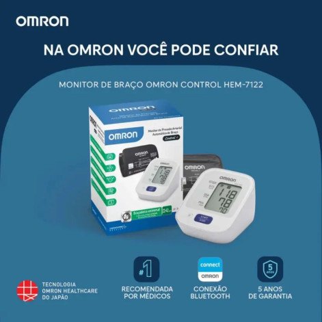 Aparelho de Pressão Arterial de Braço Omron Control+ HEM-7122 1 unidade