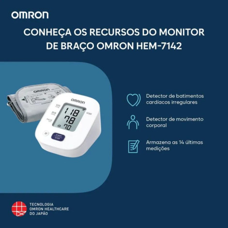 Monitor de Pressão Arterial de Braço Hem-7142-Br - Omron