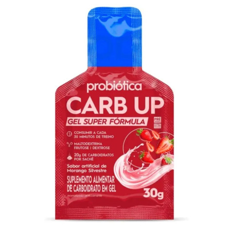 Carb Up Probiótica Gel Super Fórmula Sabor Morango Silvestre Sachê 30g