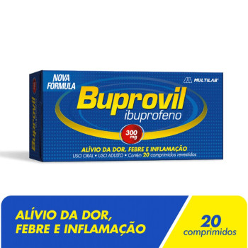 Buprovil 300mg Analgésico, Anti-inflamatório e Antitérmico 20 Comprimidos Revestidos