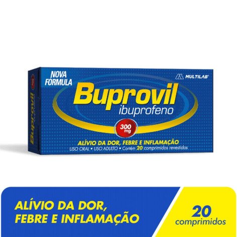 Buprovil 300mg Analgésico, Anti-inflamatório e Antitérmico 20 Comprimidos Revestidos