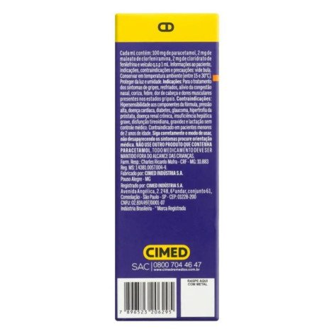 Cimegripe Infantil Cloridrato Fenillefrina 2mg/ml + Paracetamol 100mg/ml + Maleato de Clorfeniramina 2mg/ml Sabor Laranja Gotas 20ml