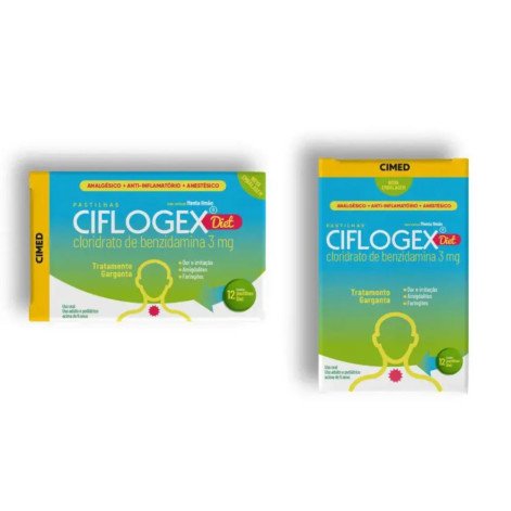 Pastilha Ciflogex Diet Sabor Menta Limão 12 unidades