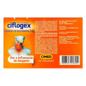 Pastilha De Garganta Ciflogex 3mg Laranja Com 12 Pastilhas