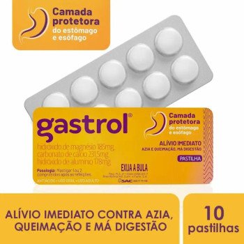 Gastrol 185mg + 231,5mg + 178mg 20 Pastilhas Mastigáveis
