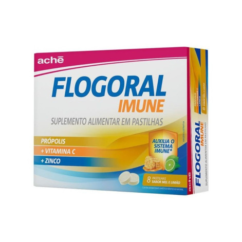 Flogoral Imune Pastilha Mel e Limão 8 Unidades