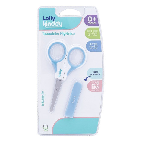 Tesoura Infantil Lolly Com Capa Azul