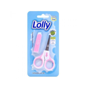 Tesoura Infantil Lolly com Capa Rosa