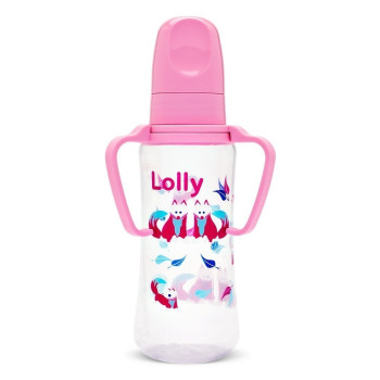 Lolly Mamadeira Zoo C/Alça 240ML F Rosa