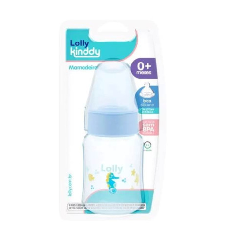 Mamadeira Oceano Bico Silicone 70ml Lolly Azul 