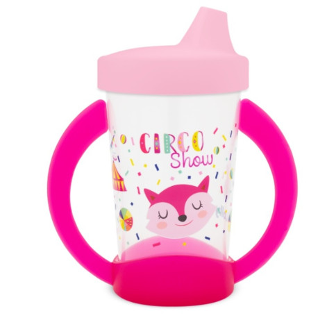  Copo Lolly Circo Com Alça De Treinamento Fem 350ml