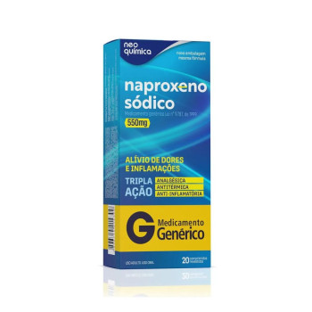 Genérico Naproxeno Sódico 550Mg C/20 Comp