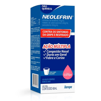 Neolefrin 40mg/ml + 1mg/ml + 0,4mg/ml Xarope Frasco 60ml