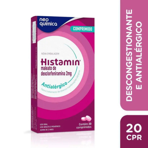 Histamin Maleato de Dexclorfeniramina 2mg 20 comprimidos