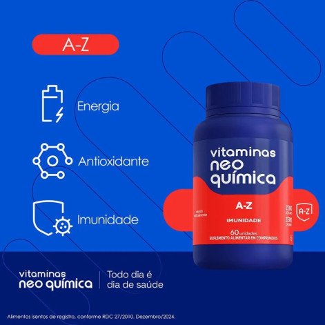 Vitamina Neo Química A-Z 60 Comprimidos Sem Sabor