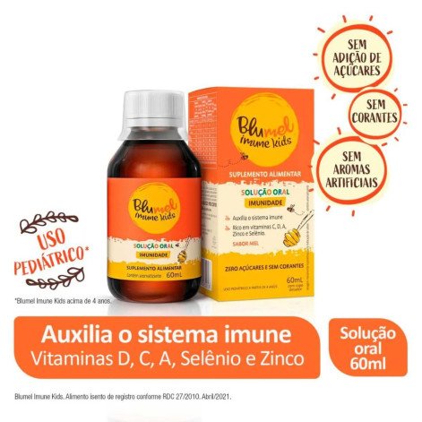 Bluemel Imune Kids Sabor Mel 60ml com Dosador Hypera