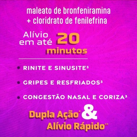 Maleato de Bronfeniramina + Cloridrato de Fenilefrina 12mg + 15mg Neo Química 12 Comprimidos