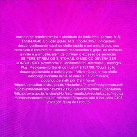 Maleato de Bronfeniramina + Cloridrato de Fenilefrina 12mg + 15mg Neo Química 12 Comprimidos
