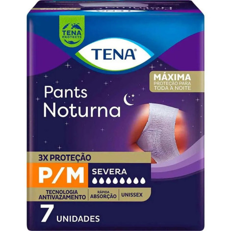Fralda Geriátrica Tena Pants Noturna Regular P/M 7 unidades