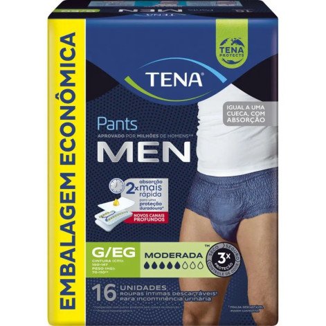 Roupa Íntima Descartável Tena Pants Men G/EG 16 unidades
