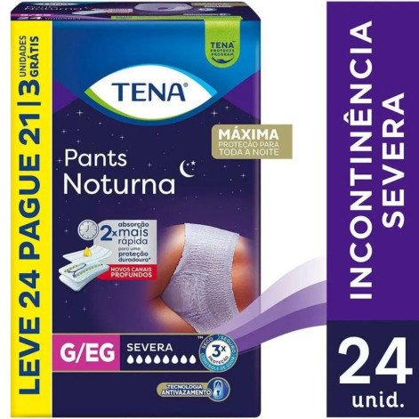Roupa Íntima Descartável Pants Tena Noturna G/Eg Leve 24 Pague 21 Unidades