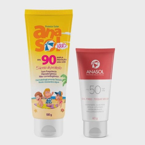 Kit Anasol Kids (Protetor Fps 90 - 100 G + Protetor Facial Fps 50 - 60 G)