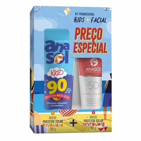 Kit Anasol Kids (Protetor Fps 90 - 100 G + Protetor Facial Fps 50 - 60 G)