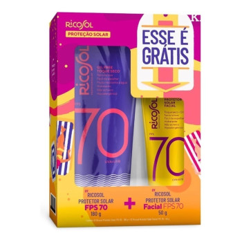 Kit Protetor Solar Ricosol Corpo 70Fps 180G+Facial 70Fps 50G