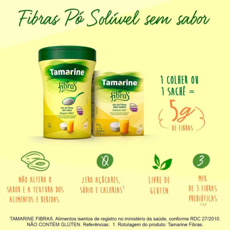 Tamarine Fibras em Pó Sem Sabor 250g