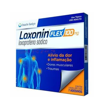Loxonin Flex Loxoprofeno Sódico 100mg Daiichi-Sankyo 7 Adesivos
