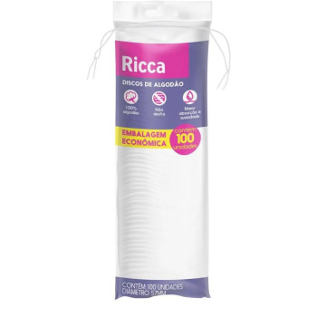 Algodão Disco Ricca 100 Unidades