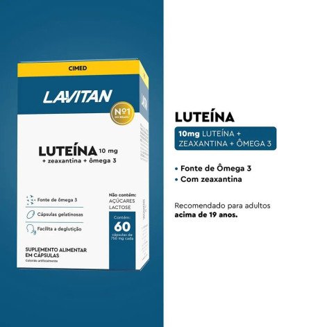 Lavitan Luteína 10Mg Zeaxantina + Ômega 3 60 Caps