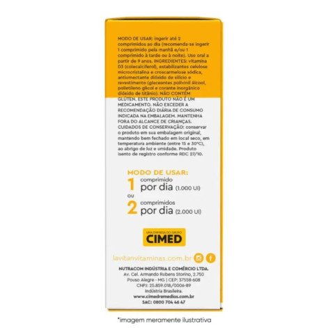 Lavitan Vitamina D3 2000ui com 30 Comprimidos Cimed