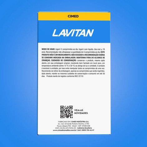 Lavitan Cálcio + Vitamina D 1.000 UI com 60 comprimidos