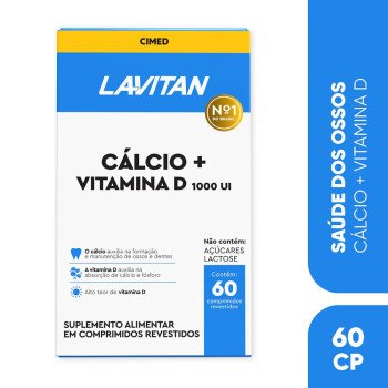Lavitan Cálcio + Vitamina D 1.000 UI com 60 comprimidos