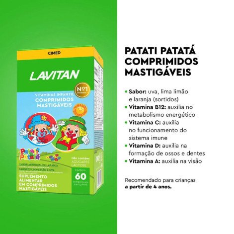Polivitamínico Lavitan Kids Frutas Sortidas Infantil 60 comprimidos
