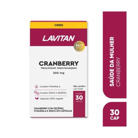 Lavitan Cranberry com Zinco Selênio Vitamina C 30 Capsulas