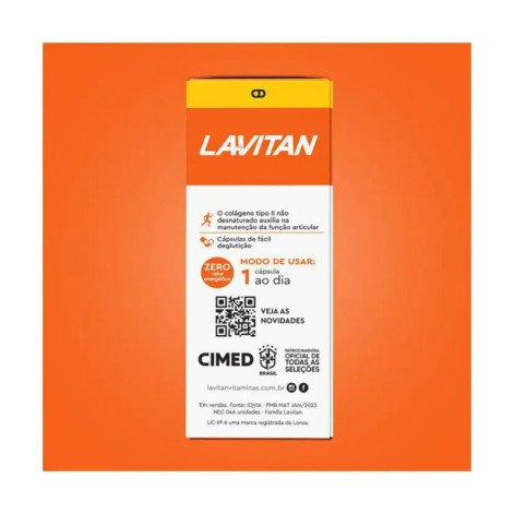 Suplemento Alimentar Lavitan Colágeno Tipo II 30 Cápsulas