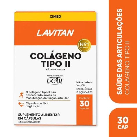 Suplemento Alimentar Lavitan Colágeno Tipo II 30 Cápsulas