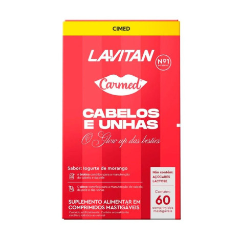 Lavitan Carmed Cabelos E Unhas 60 Comprimidos Mastigaveis