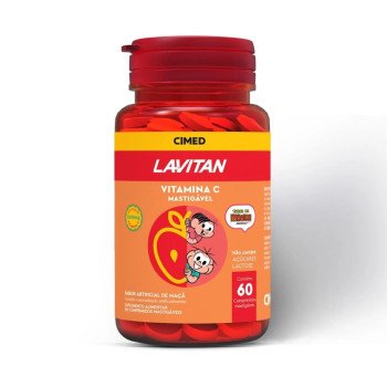 Suplemento Alimentar Lavitan Vitamina C 500mg Turma da Mônica Sabor Maçã 60 Comprimidos Mastigáveis