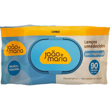 Lenco Umedecido Joao E Maria S/ Fragrancia 90 Unidades